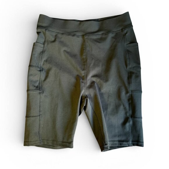 POP Fit Pants - POP Fit Stella Shorts High Waist Athletic/Bicycle/Workout Sz XL Black